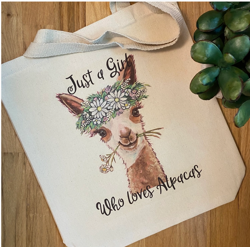 Just a Girl Who Loves Alpacas Tote Bag