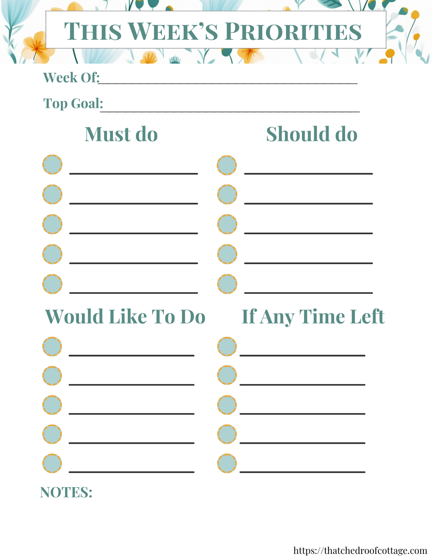 Focus & Flourish: Printable Floral Productivity Kit for Inspired Planning - Instant Download