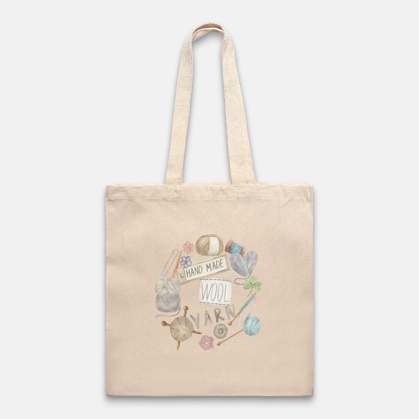 Watercolor Fiber Arts Wreath Tote Bag - With Gusset