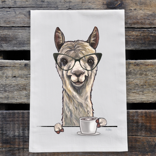 Alpaca with Coffee Tea Towel