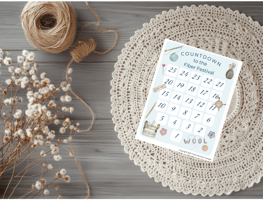 Countdown to the Fiber Festival – Watercolor Fiber Arts Design - Printable