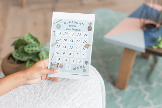 Countdown to the Fiber Festival – Watercolor Fiber Arts Design - Printable