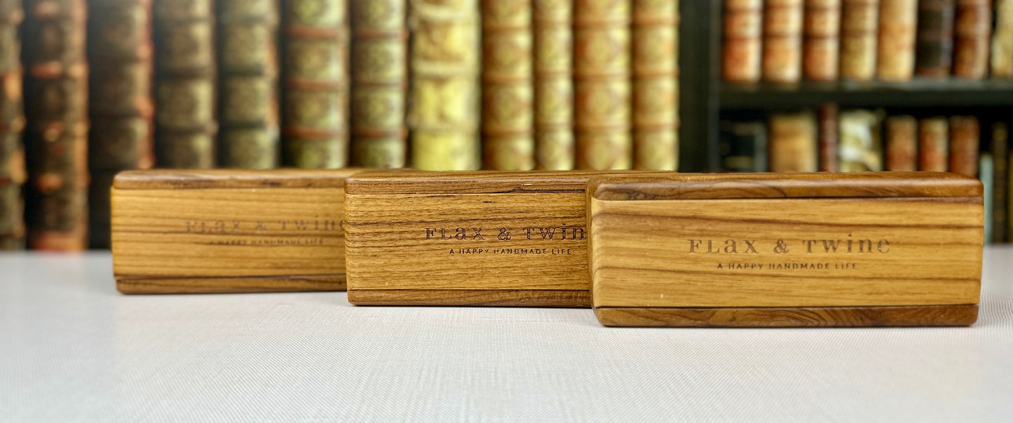 Teak Notions Box by Flax & Twine