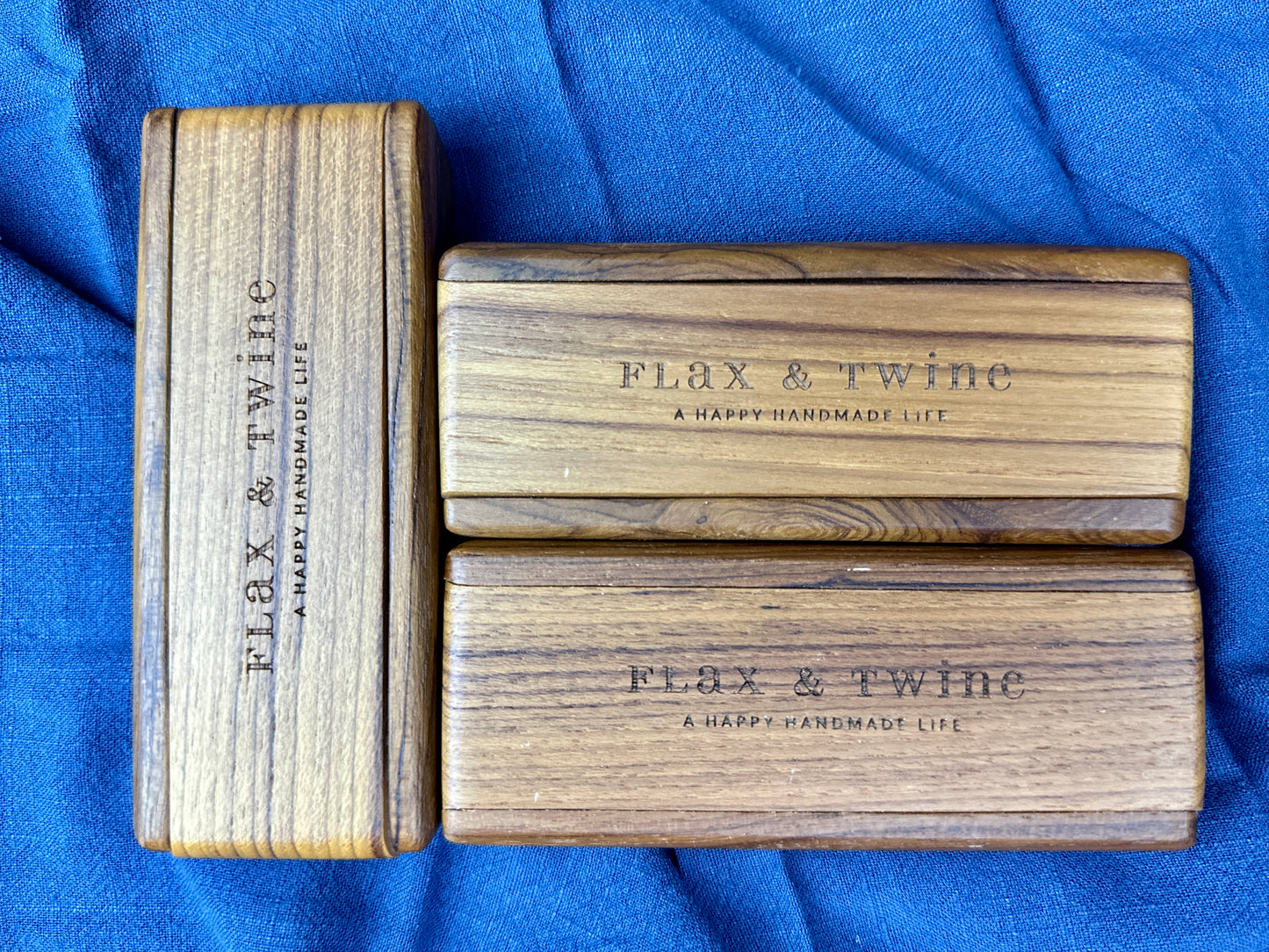 Teak Notions Box by Flax & Twine