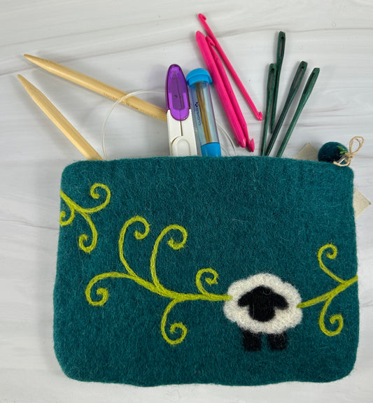 Sheep with Swirls Notions Pouch